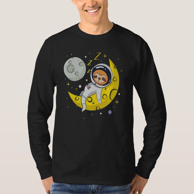 Camiseta Sloth Sleeping on The Moon  Cute Astronaut Sloth (Frente)