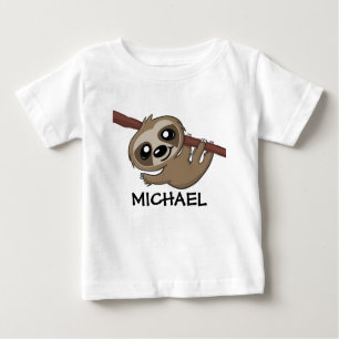 Camiseta Sloth Sloth Cartoon Safari Nome da Floresta Chuva