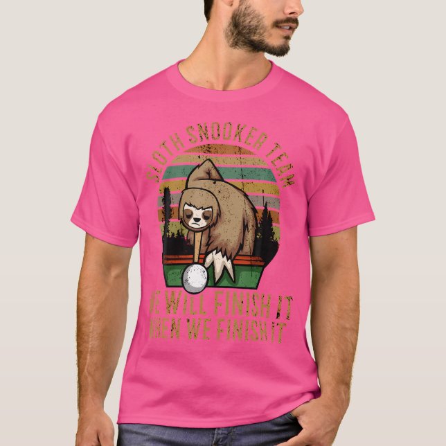 Camiseta Sloth Snooker Team Funny Billiard (Frente)