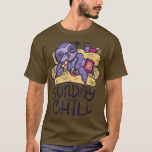 Camiseta Sloth Sunday Chilling With Pizza