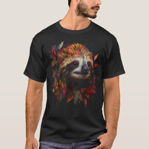Camiseta Sloth Trabalho de arte Autumn Deixa A Lama Animal