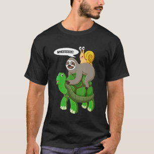 Camiseta Sloth Turtle Snail Piggyback Animal Correndo Selva