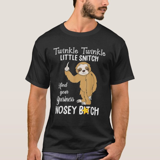 Camiseta Sloth Twinkle brilha Pequeno Espessura Seu Busi (Frente)