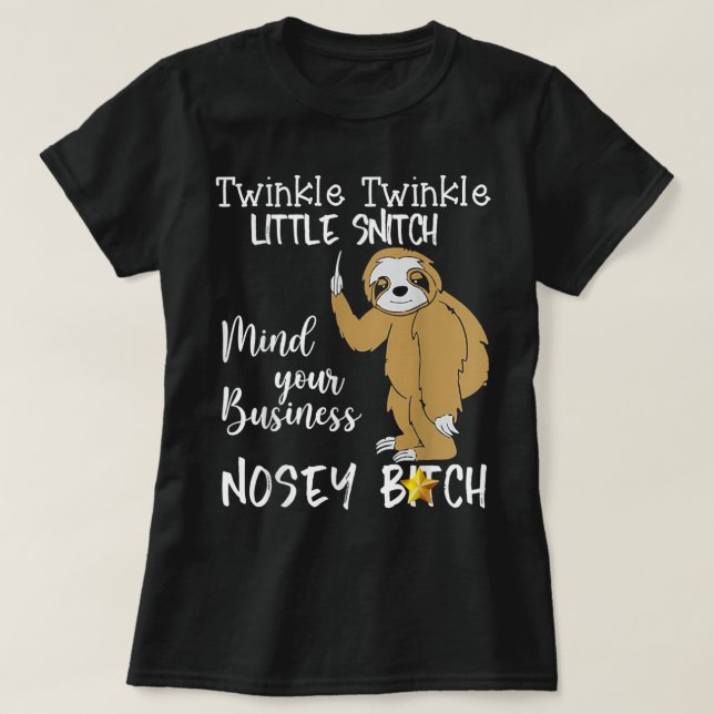 Camiseta Sloth Twinkle Twinkle Pequena Snitch (Frente do Design)