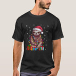 Camiseta Sloth Ugly Xmas Lights Santa Hat Sloth Christmas<br><div class="desc">Sloth Ugly Xmas Lights Santa Hat Sloth Christmas</div>