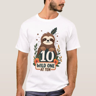 Camiseta Sloth Vintage Wild One de Aniversário de 