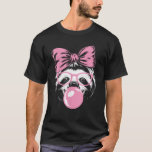 Camiseta Sloth Wearing Glasses and Blowing Pink Bubble Gum<br><div class="desc">Sloth Wearing Glasses and Blowing Pink Bubble Gum T-Shirt</div>