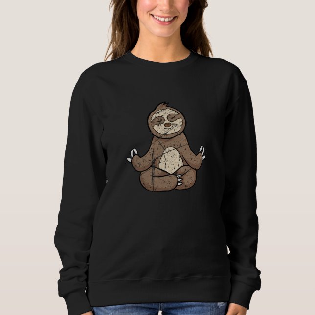 Camiseta Sloth Yoga Lazy Animal Distressed Boys Girls (Frente)