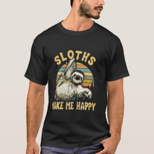 Camiseta Sloths Make Me Happy Sloths So Cute Long Sleeve
