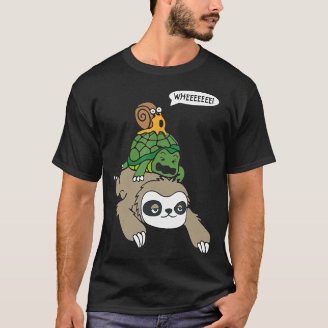 Camiseta Slothurtle Snail Piggyback Animal Running boy (Frente)