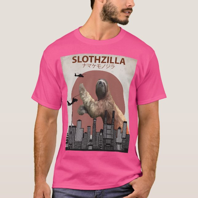 Camiseta Slothzilla Sloth Giant Parody (Frente)