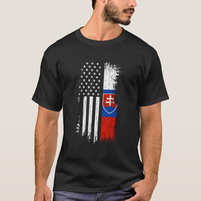 Camiseta Slovak American Flag Pride Slovakia Usa (Frente)