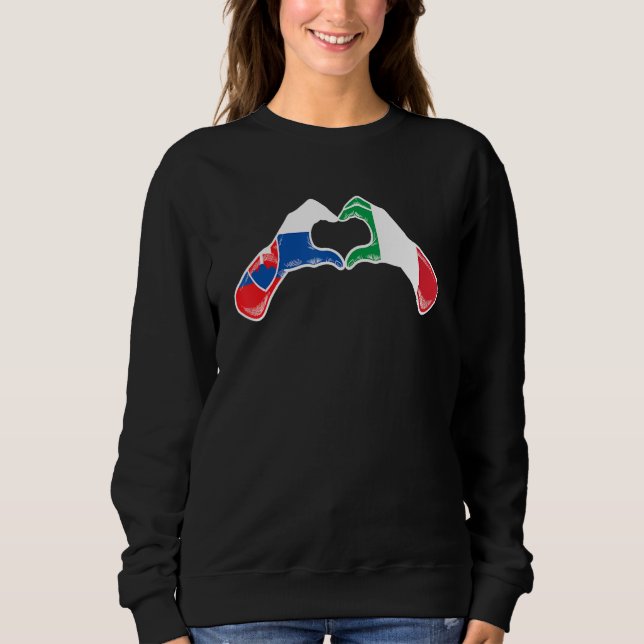 Camiseta Slovakia Italy Flag  Slovakian Italian Heart (Frente)