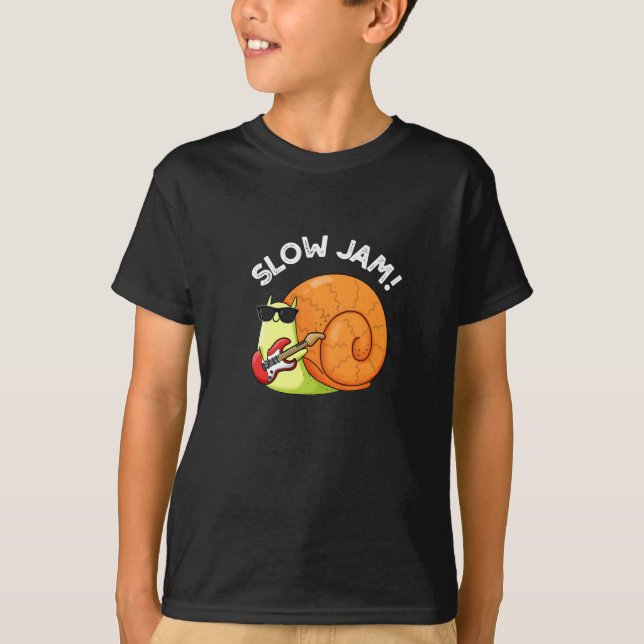 Camiseta Slow Jam Funny Music Snail Pun Dardo BG (Frente)