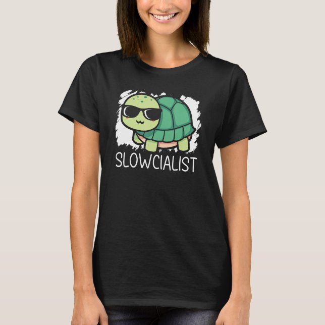 Camiseta Slowcialist Turtle   Tortoise Marine Biology (Frente)
