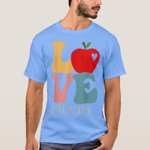 Camiseta SLP Ama Groové De Maçã Retroceto De Volta À Escola