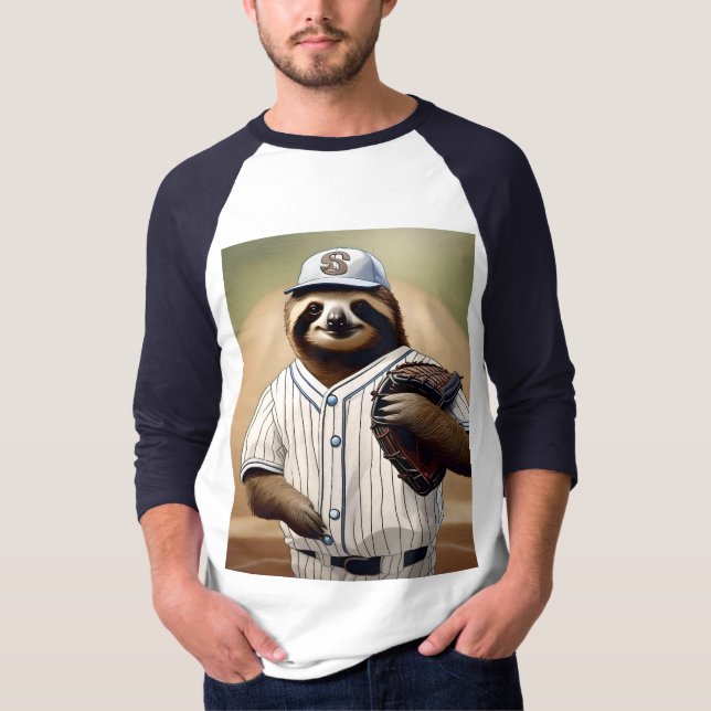 Camiseta "Slugger Sloth: Devagar e Estável na Placa" (Frente)