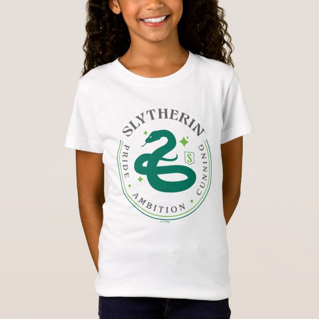 Camiseta SLYTHERIN™ Green Snake House Pride Badge (Frente)