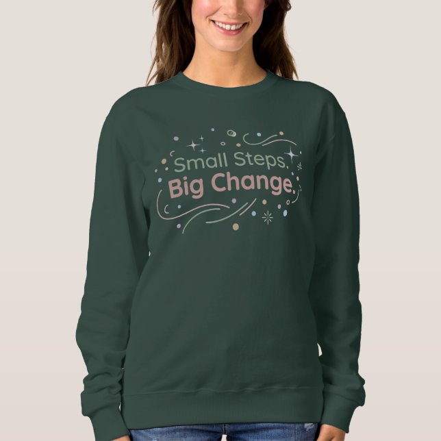 Camiseta Small Steps Big Change Soft Pastel Motivational (Frente)