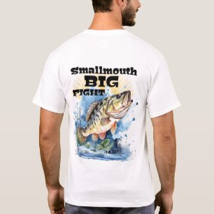 Camiseta Smallmouth Bass Grande Luta Personaliza NOME À Pes