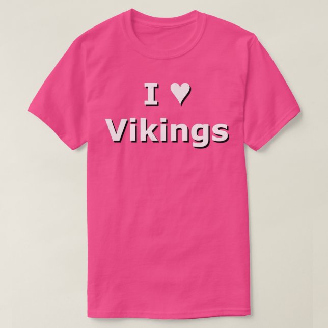 Camiseta SMandH 1027 I Ama Vikings Cardíacos (Frente do Design)