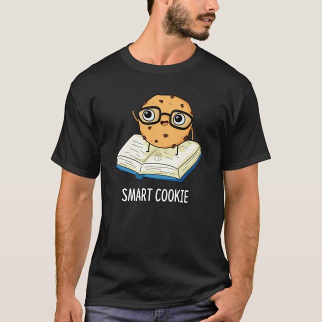 Camiseta Smart Cookie Funny Snack Pun Escuro BG (Frente)
