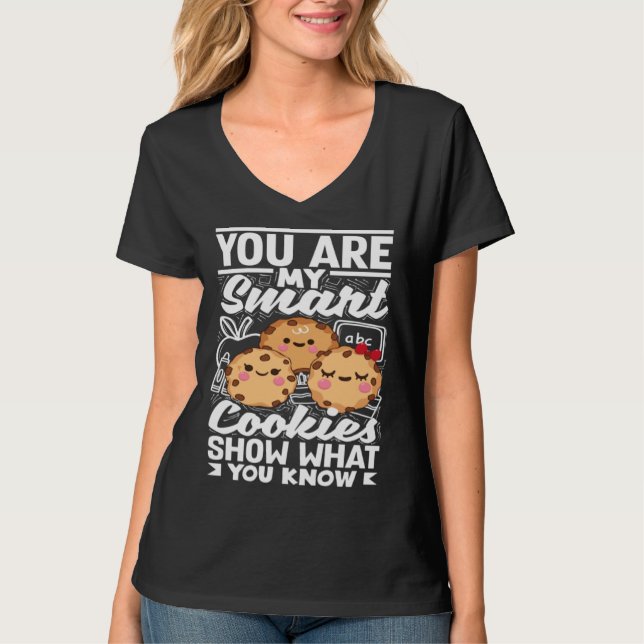 Camiseta Smart Cookies Show What You Know Testing Day Teach (Frente)