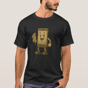 Camiseta Smartphone Divertido com Pizza para Amantes de Tec