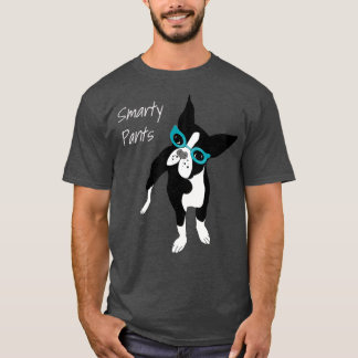 Camiseta Smarty Pants Vintage Óculos de Boston Terrier Dog