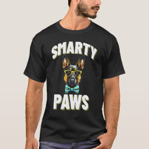 Camiseta Smarty Paws Cachorro Pastor Alemão Usando Óculos