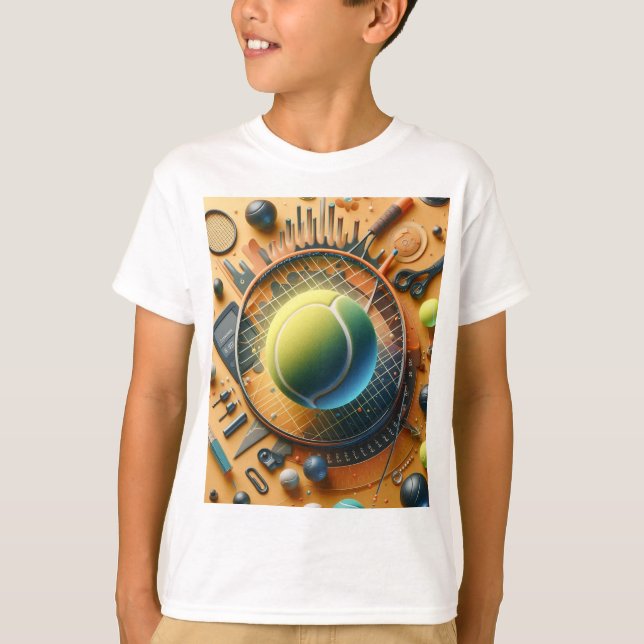 Camiseta "Smash Hit: Tênis Ball and Racket Art" (Frente)