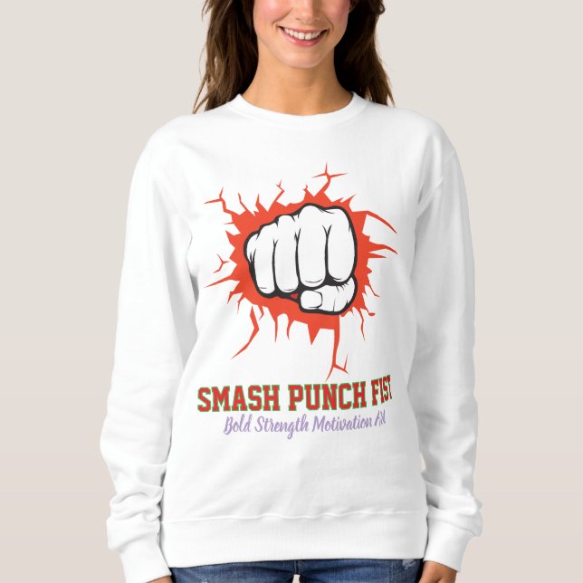 Camiseta Smash Punch Fist – Bold Strength Motivation Art (Frente)