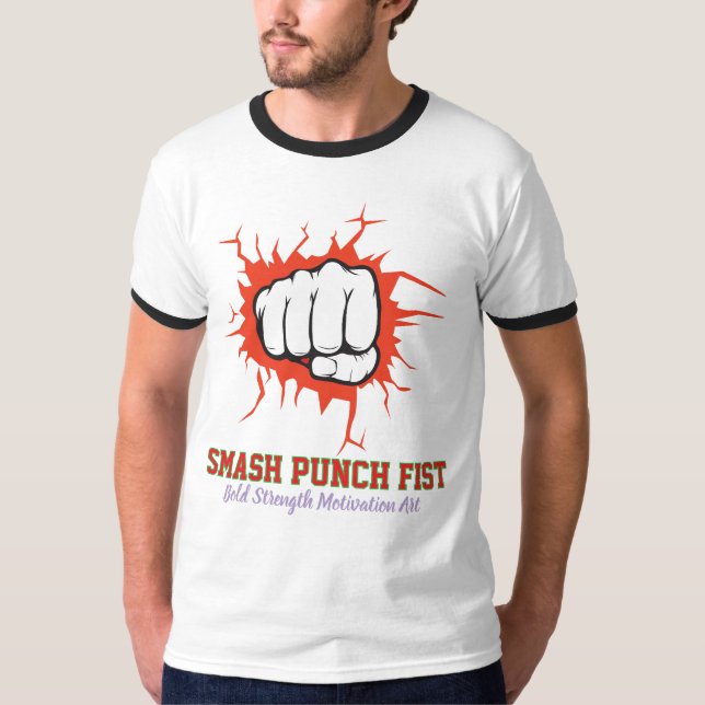 Camiseta Smash Punch Fist – Bold Strength Motivation Art (Frente)