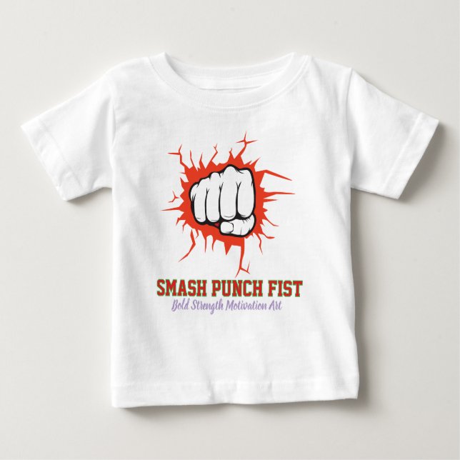 Camiseta Smash Punch Fist – Bold Strength Motivation Art (Frente)