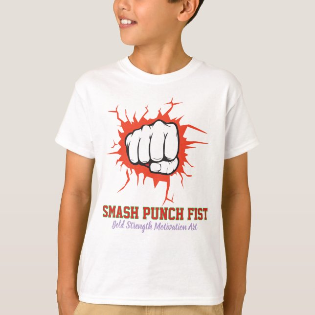 Camiseta Smash Punch Fist – Bold Strength Motivation Art (Frente)