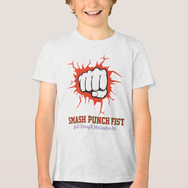 Camiseta Smash Punch Fist – Bold Strength Motivation Art (Frente)