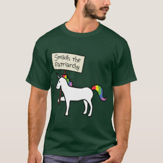 Camiseta Smashhe Patriarchy White Unicorn Relaed Fit funny