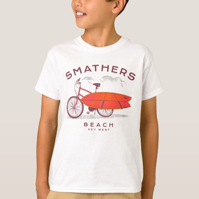 Camiseta Smathers Beach Key West Vintage Beach Surfing (Frente)