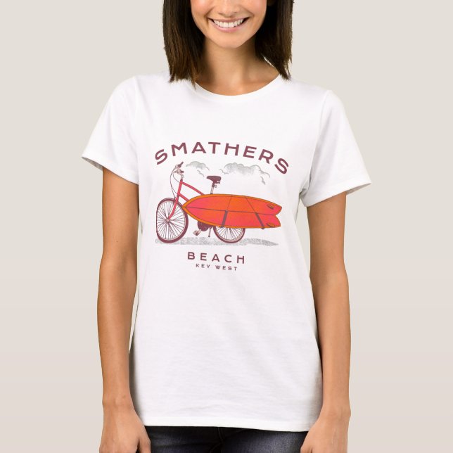 Camiseta Smathers Beach Key West Vintage Beach Surfing (Frente)