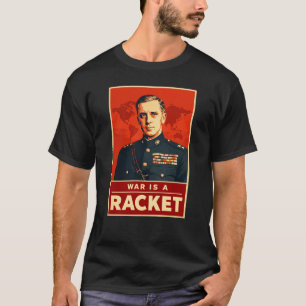 Camiseta Smedley Butler Guerra É uma Extorsão Anti-Guerra M