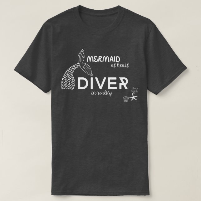 Camiseta Smermaid Scuba mergulhando amantes do oceano mergu (Frente do Design)