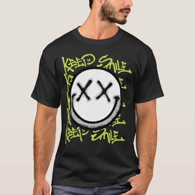 Camiseta Smile Face Crossed Eyes streetwear (Frente)