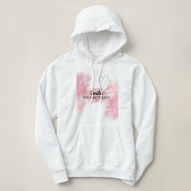 Camiseta Smile For A Better Day Women Hoodie (Frente do Design)