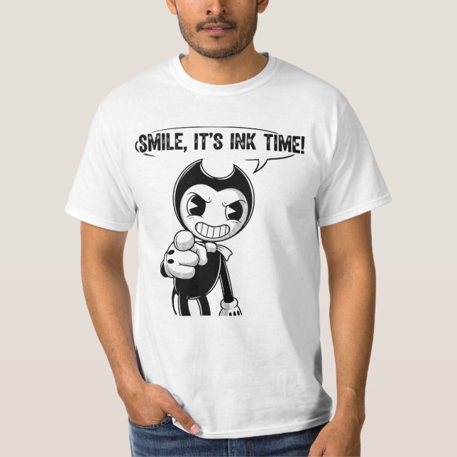 Camiseta Smile It’s Ink Time Creepy Cartoon Ink Demon Graph (Frente)