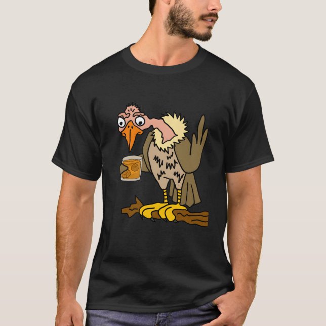 Camiseta Smilemore Old Buzzard Bebendo Bourbon Ou Whiskey (Frente)