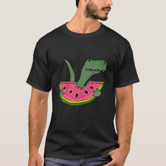 Camiseta Smilenows Engraçado Rex Dinossaur Comendo Carro De