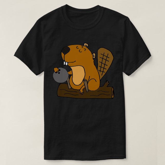 Camiseta Smilesanim Funny Beaver Boliche T (Frente do Design)
