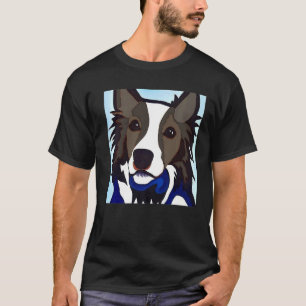 Camiseta Smileteespete Border Collie Puppy Dog Cubism