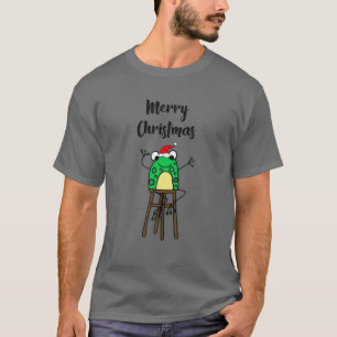 Camiseta SmileteesXMASa Sapo engraçada em Santa Feliz Chris