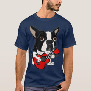 Camiseta Smiletodaytees Engraçado Boston Terrier Tocando Vi